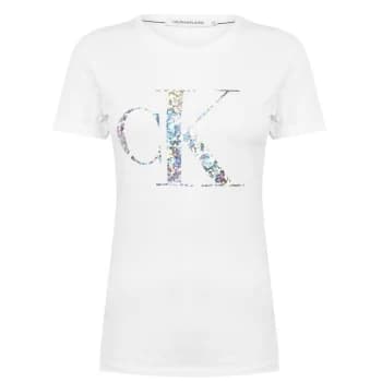 Calvin Klein Jeans Metallic Logo T Shirt - YAF White