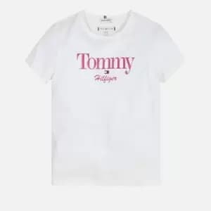 Tommy Hilfiger Girls Graphic Glitter Organic Cotton-Jersey T-Shirt - 4 Years