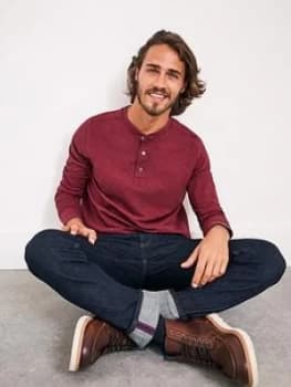 White Stuff Brook Fairtrade Henley Top - Claret