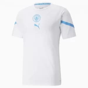 PUMA x First Mile Man City Prematch Mens Jersey, White/Light Blue, size 2X Large, Clothing