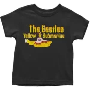 The Beatles - Yellow Submarine Logo & Sub Kids 5 Years Toddler T-Shirt - Black