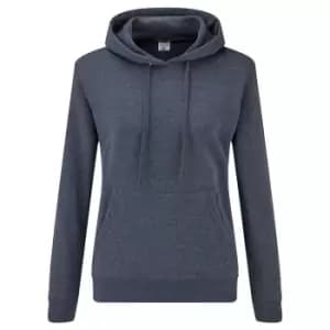 Fruit of the Loom Classic Lady Fit Hooded Sweatshirt (XL) (Heather Navy)