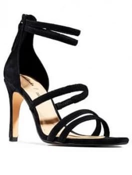 Clarks Curtain Strap Leather Heeled Occasion Sandals - Black