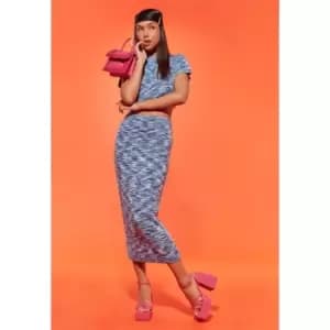 Missguided Spacedye Cropped Tee - Blue