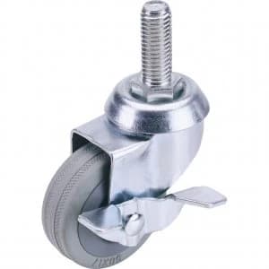 Draper Swivel Bolt Fixing Rubber Wheeled Castor and Brake 100mm