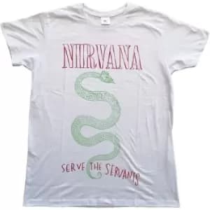 Nirvana - Serve The Servants Unisex Small T-Shirt - White