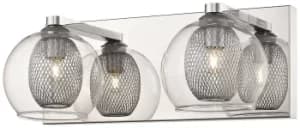 Spring 2 Light Indoor Wall Light Mesh Chrome, G9