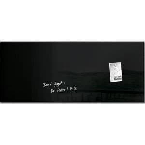 Sigel Artverum Magnetic Glass Board 1300mm x 550mm with Fixings Black