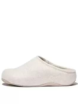 FitFlop Shuv Cushy Felt Clog Slippers - Ivory, Beige, Size 8, Women