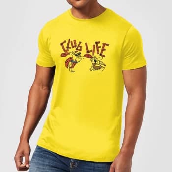 The Flintstones Club Life Mens T-Shirt - Yellow - XS - Yellow