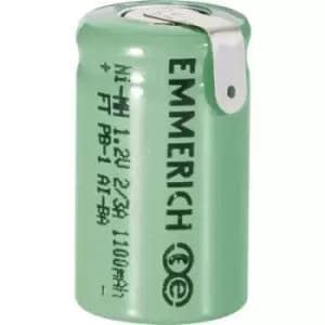 Emmerich 2/3 A ZLF Non-standard battery (rechargeable) 2/3 A Z solder tab NiMH 1.2 V 1100 mAh