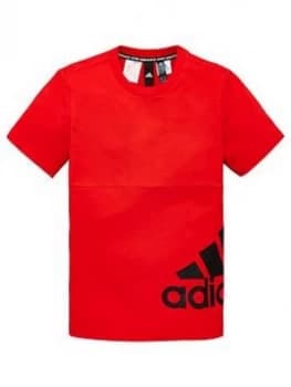 Adidas Youth Badge Of Sport T-Shirt - Red