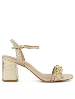 Dune London Manual Heeled Sandals, Gold, Size 5, Women