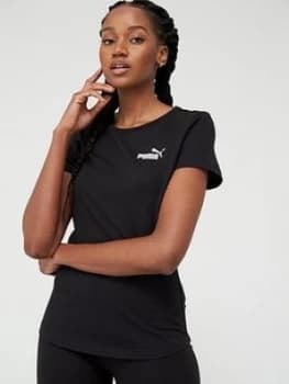 Puma Essential Small Logo T-Shirt - Black Size M Women
