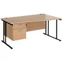 Dams International Wave Desk MC16WRP2KB 1,600 x 725 x 800 - 990 mm