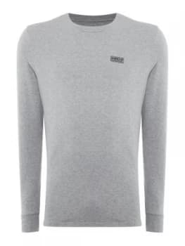 Mens Barbour Long Sleeve International Logo Tee Grey Marl