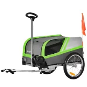 Pawhut 2-in-1 Pet Trolley Stroller - Green