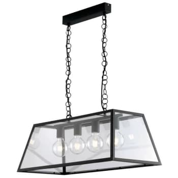 Fan Europe Lighting - Fan Europe Lexington - Bar Lantern Ceiling Pendant, Black, Transparent, E27