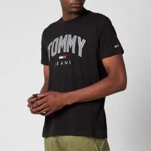 Tommy Jeans Mens Shadow Print Logo T-Shirt - Black - L