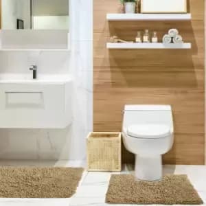 Emma Barclay - Tumble Twist 100% Cotton Bath Mat & Pedestal Mat Set, Coffee