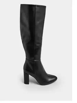 Yours Wide Fit Heeled Knee Boot Black, Size E, Women