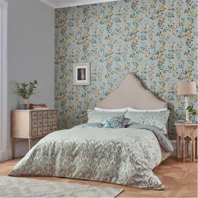 Sanderson Grey Cotton and Polyester Kasuri' Duvet Cover - double