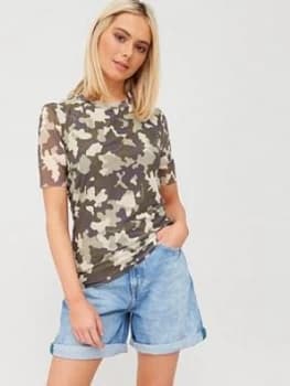 Tommy Jeans Camo Mesh Top - Khaki