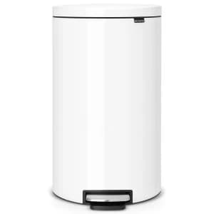 Brabantia FlatBack+ Space Saving Pedal Bin 30 Litre White