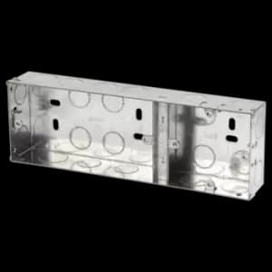 Click Scolmore Essentials 1+2 Dual 35MM K/O Galvanised Metal Back Box - WA102