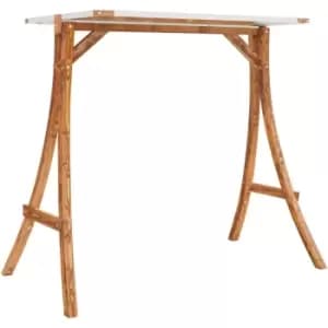 Vidaxl - Swing Frame with Cream Roof Solid Bent Wood with Teak Finish Brown