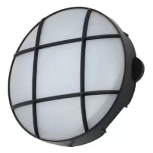 Coast Capella 15W LED Round Grid Bulkhead Black