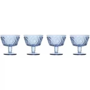 Set of Four Fleur Blue Dessert Dishes - Premier Housewares