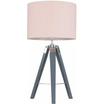 Grey Tripod Table Lamp - Dusty Pink