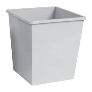 5 Star Facilities 27 Litre Waste Bin Square Metal Scratch Resistant Grey