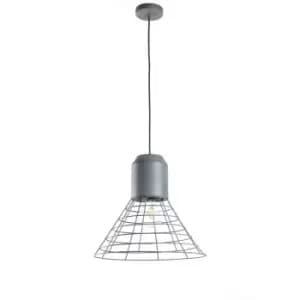 Onli Jerry Wide Wire Frame Pendant Ceiling Light, Urban Grey