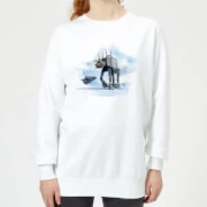 Star Wars AT-AT Reindeer Womens Christmas Sweatshirt - White - 3XL