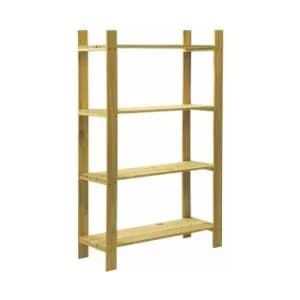 Solid pine 4 shelf slatted storage unit