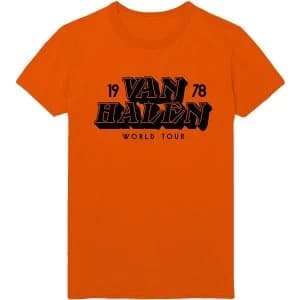 Van Halen - World Tour '78 Mens Large T-Shirt - Orange