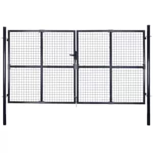 Vidaxl Mesh Garden Gate Galvanised Steel 289X150 Cm Grey