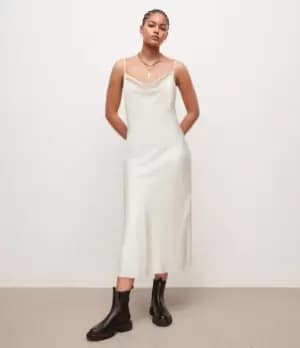 AllSaints Womens Hadley Midi Dress, Arctic White, Size: 10