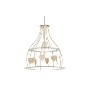 Leonilde Wire Frame Pendant Ceiling Light, Ivory