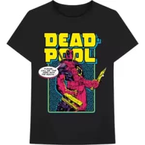 Marvel Comics - Deadpool Comic Merc Unisex XX-Large T-Shirt - Black