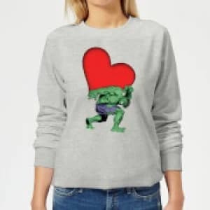Marvel Comics Hulk Heart Womens Sweatshirt - Grey - L
