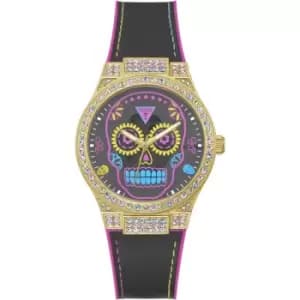 Ladies Calaverta Silicone Gold Tone Watch GW0505L1