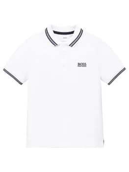 Hugo Boss Short Sleeve Logo Polo Shirt White Size 10 Years Boys