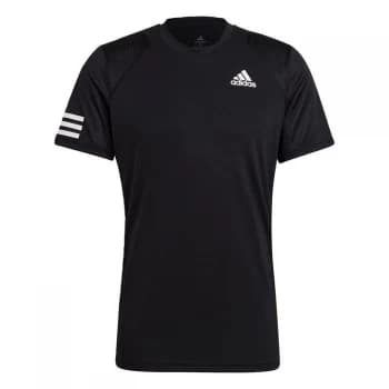 adidas Club Tennis 3-Stripes T-Shirt Mens - Black / White