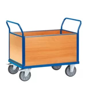 Fetra Beech Veneer 4 Sided Platform Trolley 1000 x 700mm - 600kg
