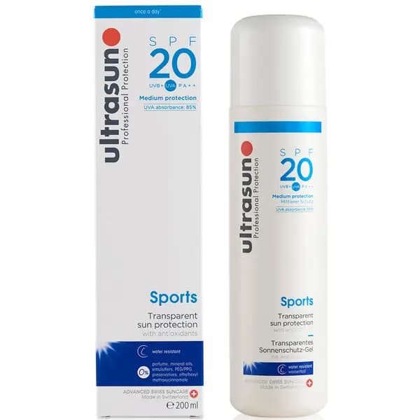 Ultrasun Sports Transparent Sun Protection Gel SPF20 200ml