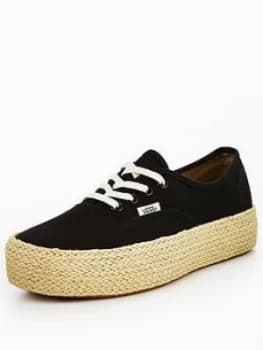 Vans Authentic Platform Espadrille Black Size 4 Women