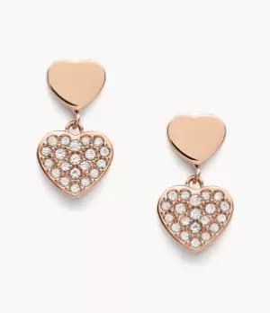 Fossil Women Rose Gold-Tone Stainless Steel Drop Earrings